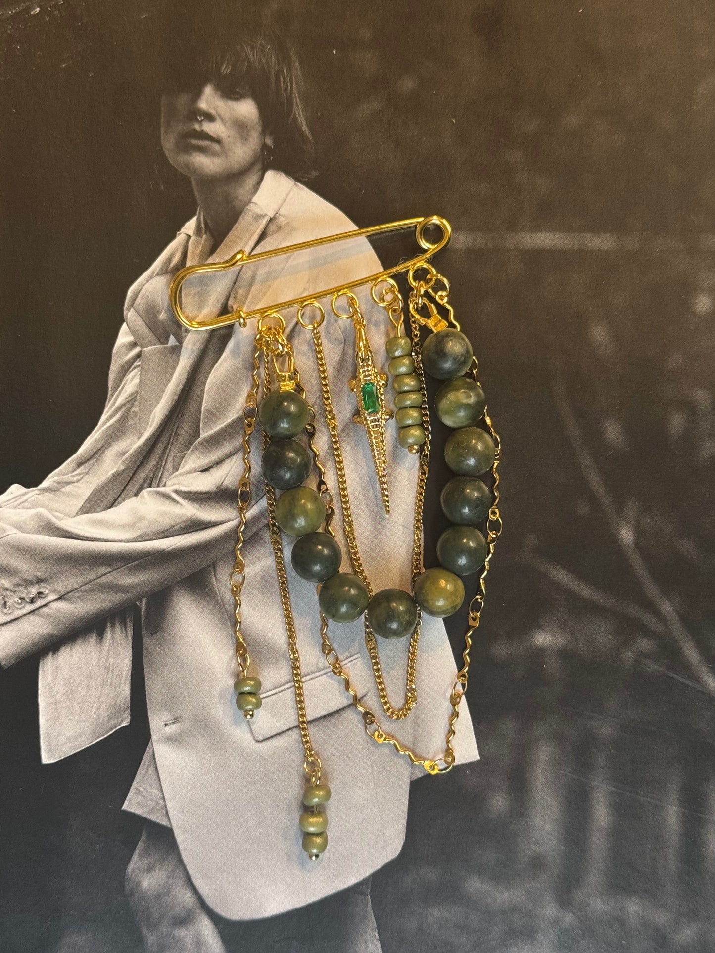 Broche (ketting groen)