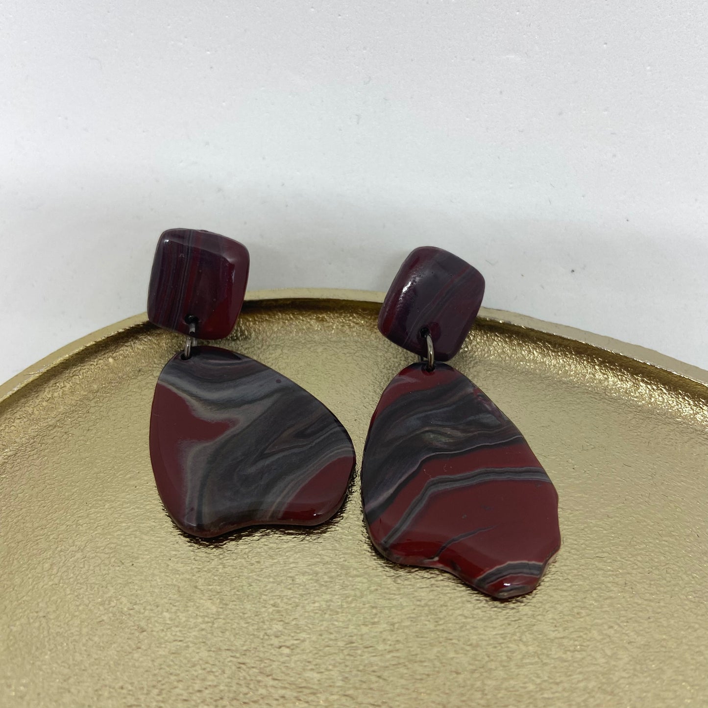 Oorbellen "Bordeaux-zwart 6"