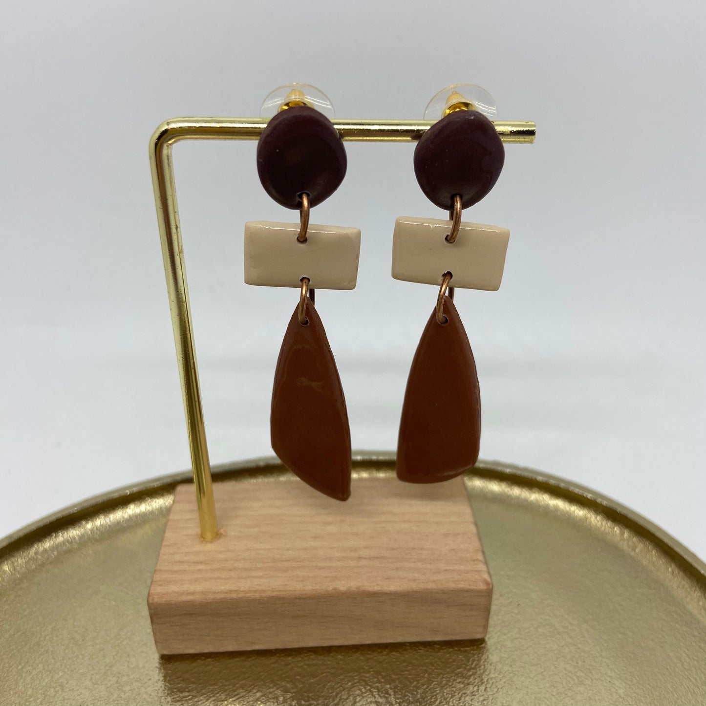 oorbellen "Bruin-Beige-Ecru 1"
