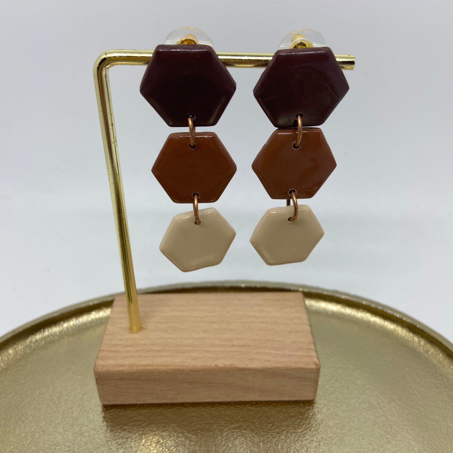 oorbellen "Bruin-Beige-Ecru 2"