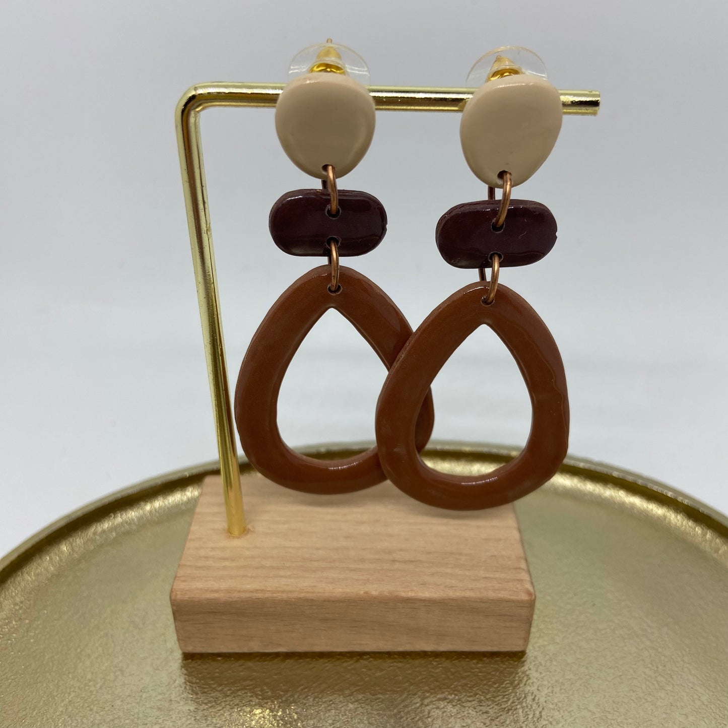 oorbellen "Bruin-Beige-Ecru 4"