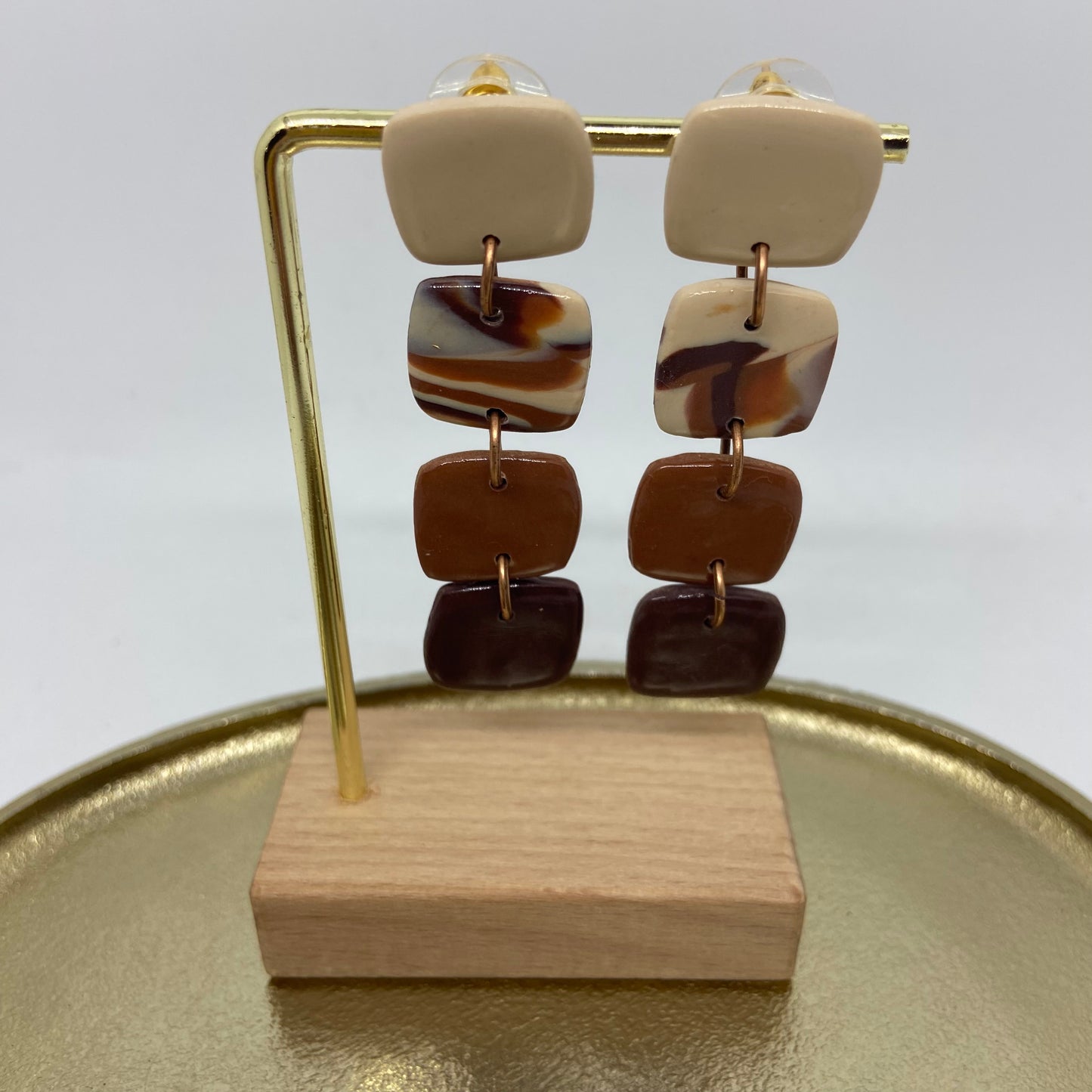 oorbellen "Bruin-Beige-Ecru 5"
