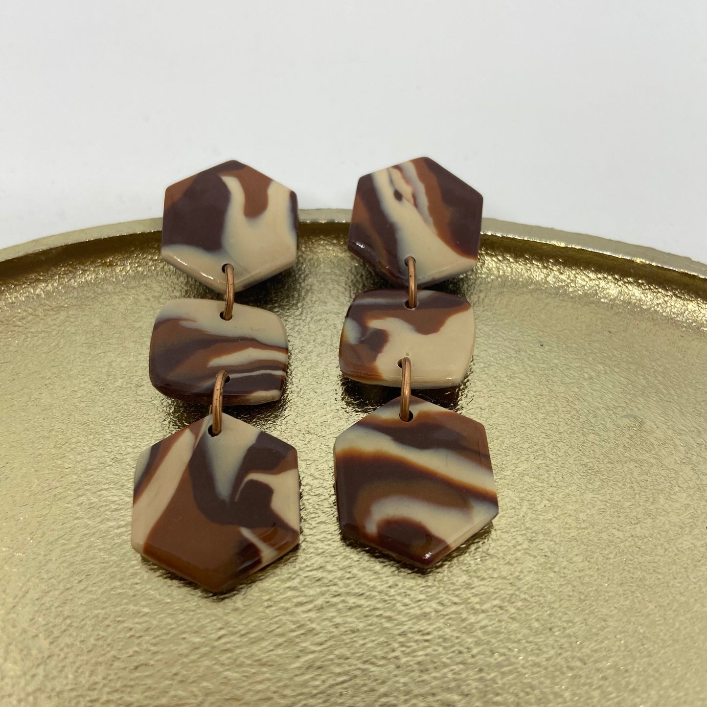 oorbellen "Bruin-Beige-Ecru 8"