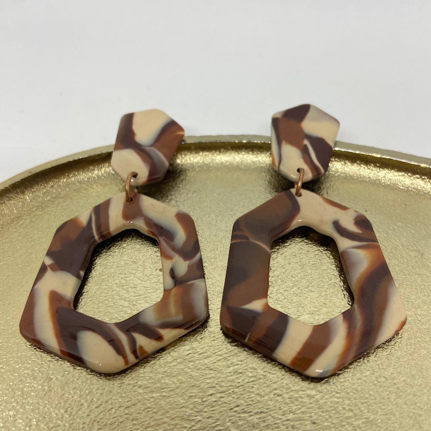 oorbellen "Bruin-Beige-Ecru 9"