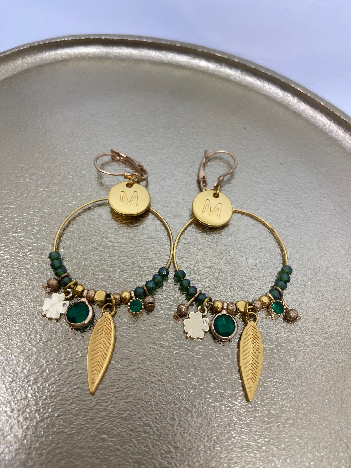 Oorbellen "creool groen"