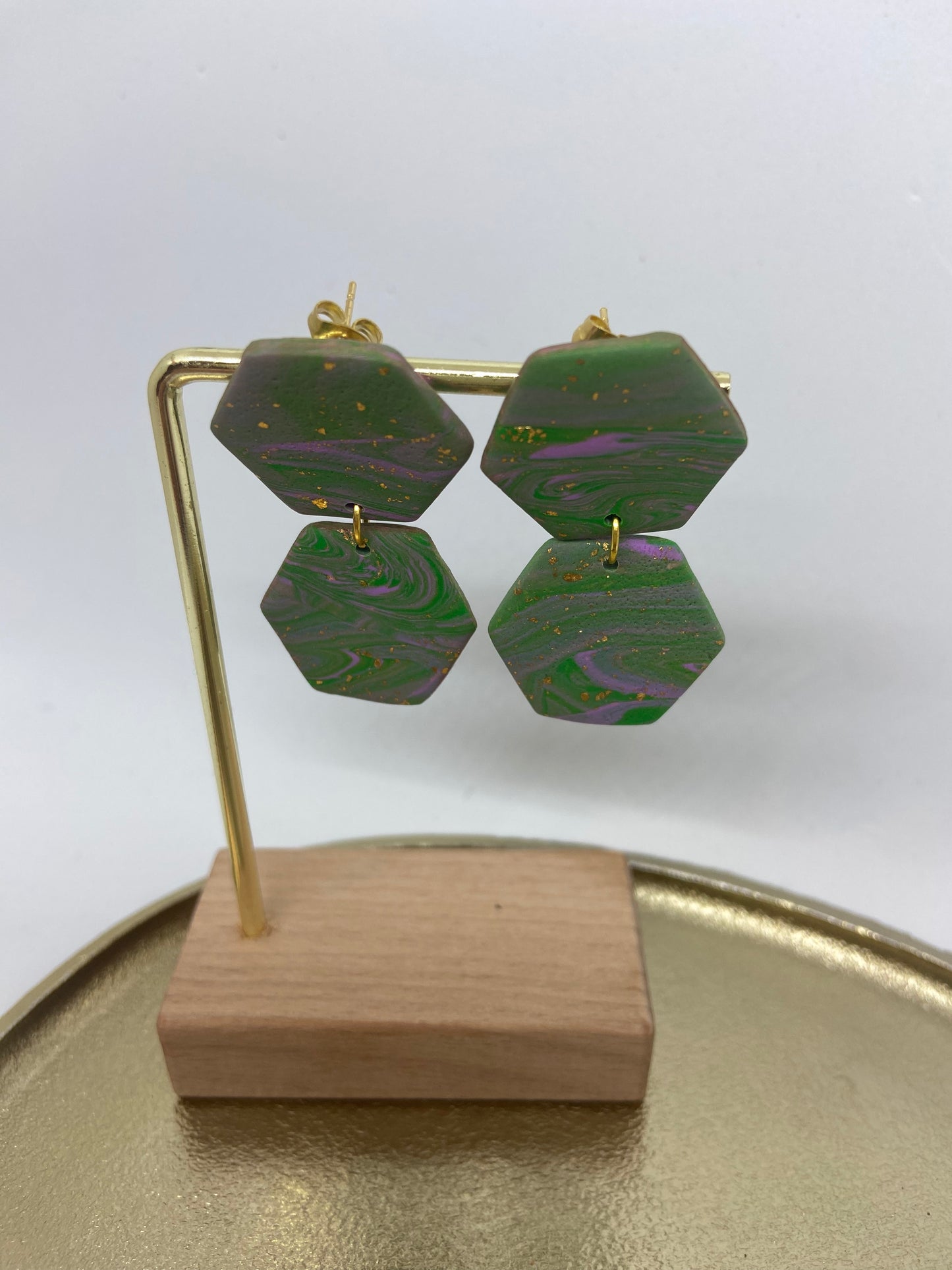 Oorbellen 'Groen en Paars