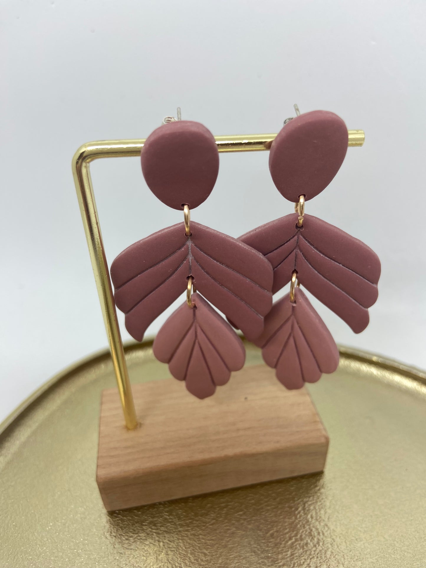 Oorbellen "Oud-Roze 2" donkere bovenkant