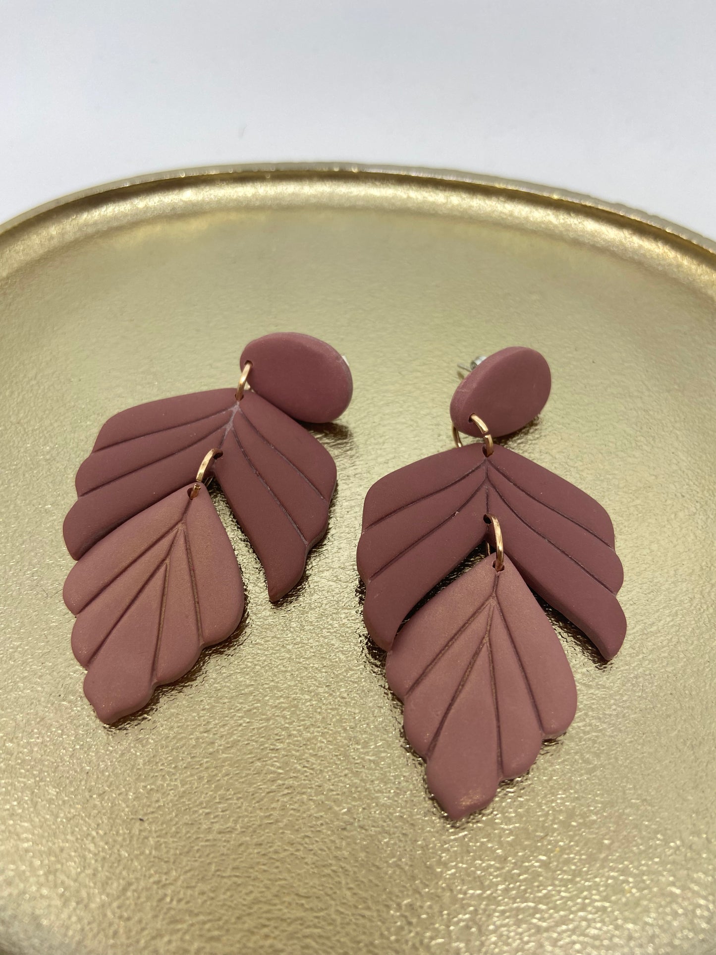 Oorbellen "Oud-Roze 2" donkere bovenkant