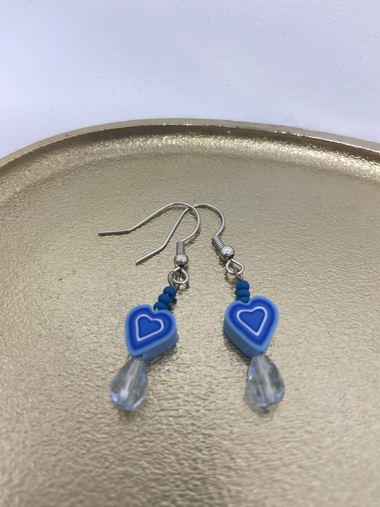 Oorbellen "hartje blauw"