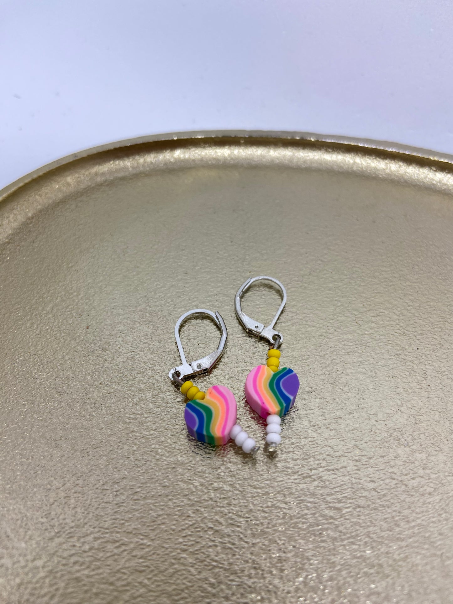 Oorbellen "hartje veel kleuren"