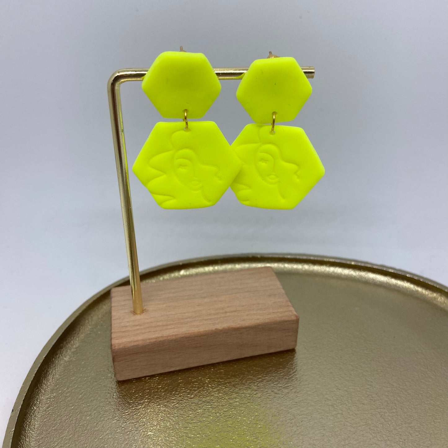 Oorbellen "Fluo - geel 2"
