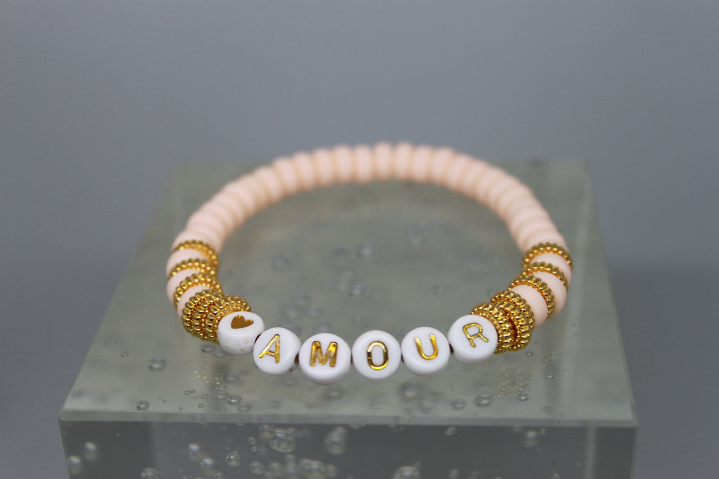 Armband Polymeer Kralen "Roze 2"