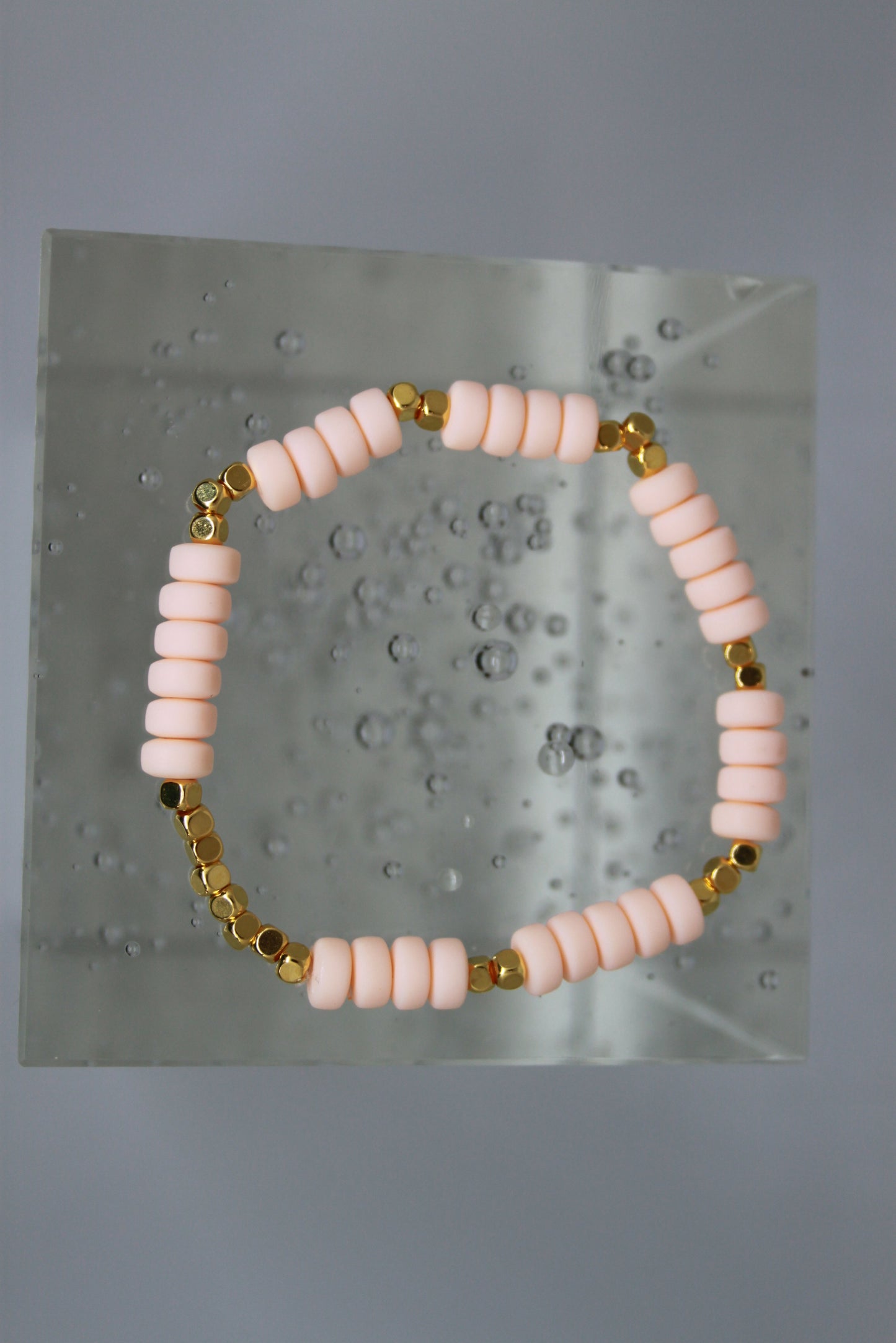 Armband Polymeer Kralen "Roze 3"