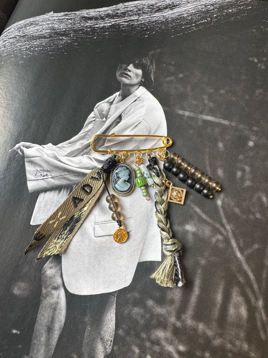 Broche (groen/grijs)