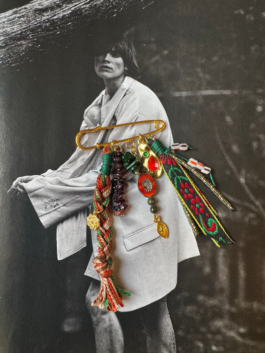 Broche (groen/oranje/rood)