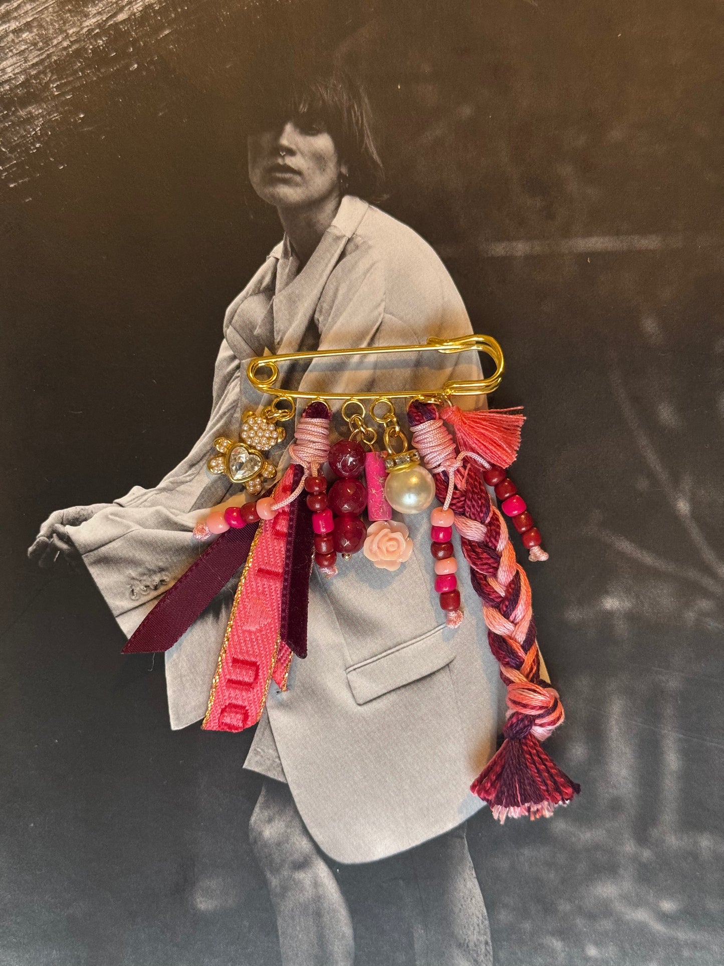 Broche (bordeaux - roze)