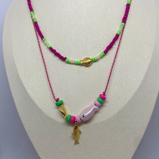 Ibiza Fiesta: roze / groen / lichtroze