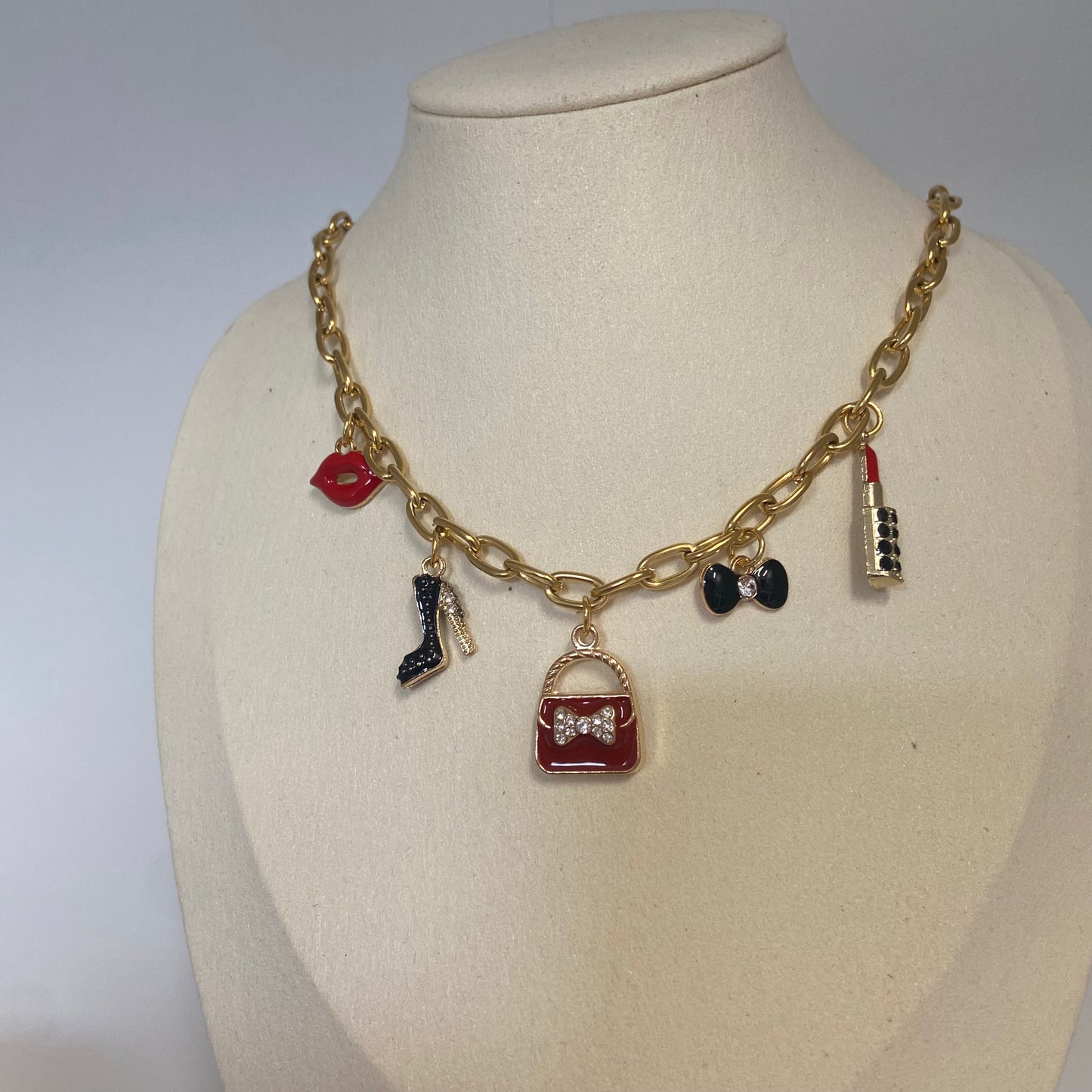 Ibiza Fiesta: bedelketting rood/zwarte bedels