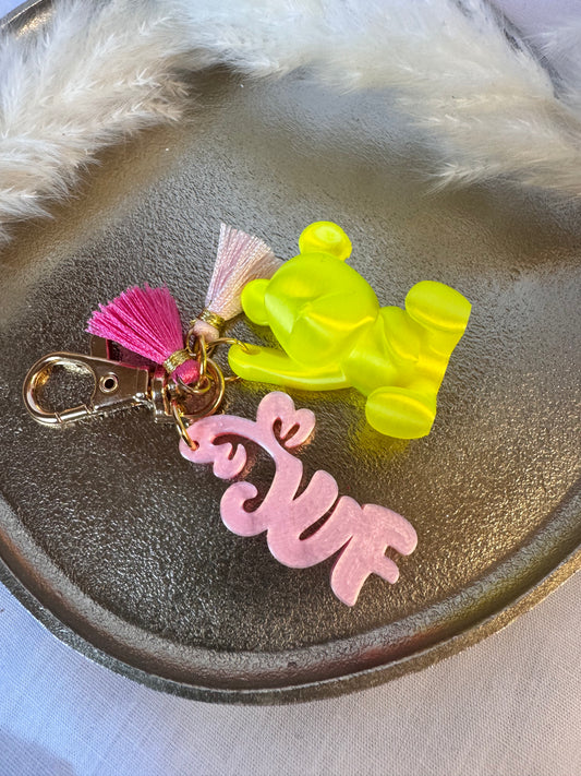 Sleutelhanger met naam (juf)