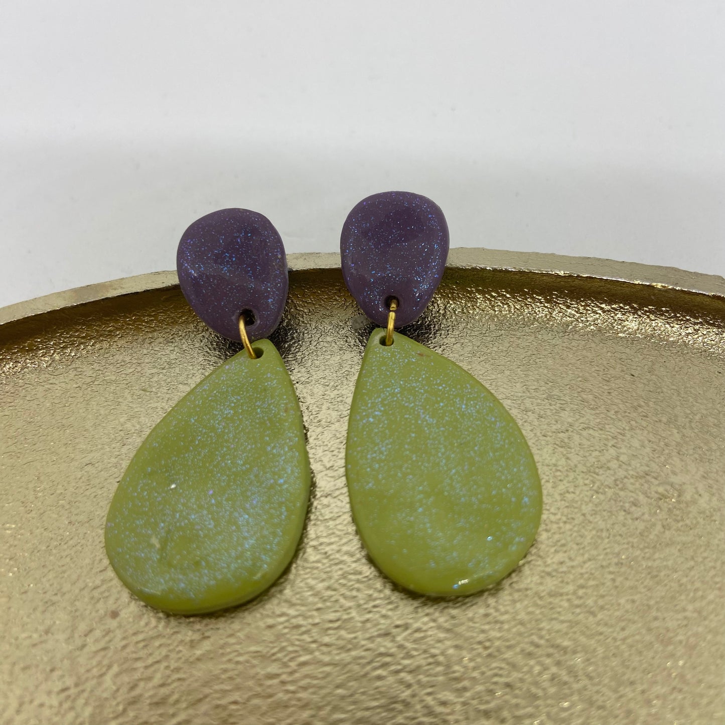 oorbellen "groen paars"