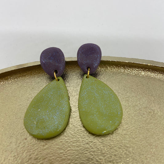 oorbellen "groen paars"