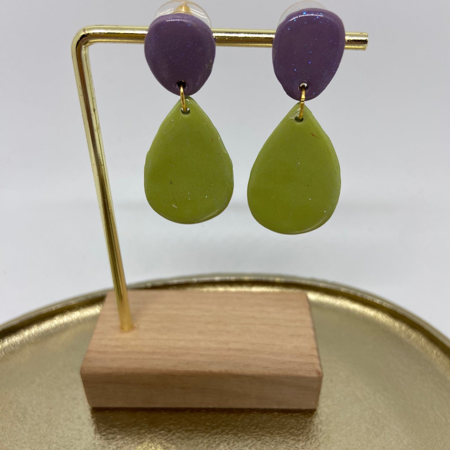 oorbellen "groen paars"