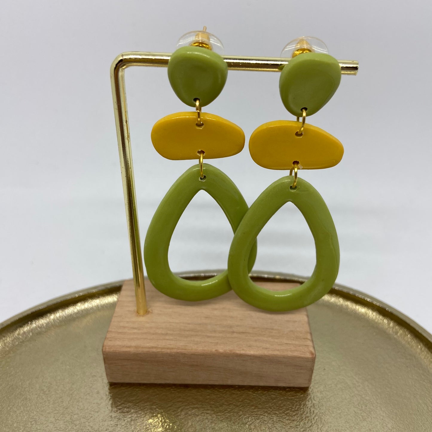 oorbellen "groen-oker"