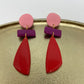 oorbellen "roze-paars-rood"