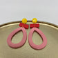 oorbellen "geel-rood-roze"