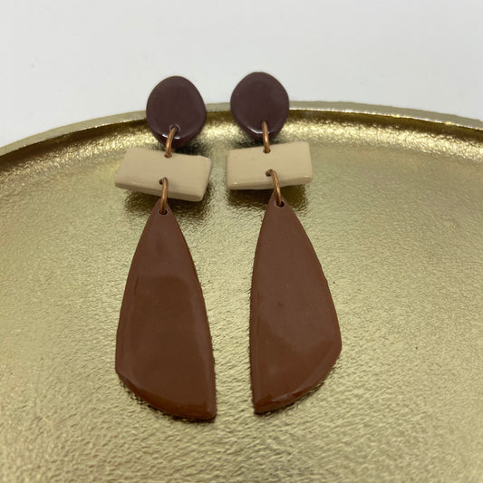 oorbellen "Bruin-Beige-Ecru 1"