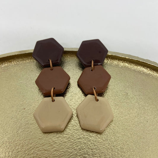 oorbellen "Bruin-Beige-Ecru 2"