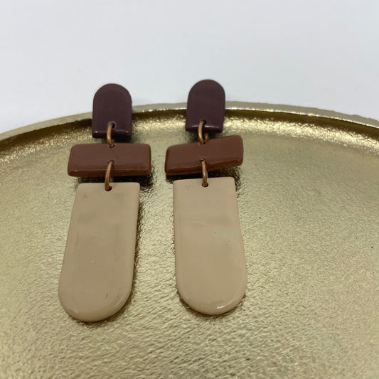 oorbellen "Bruin-Beige-Ecru 3"
