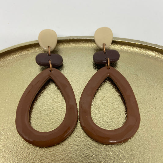 oorbellen "Bruin-Beige-Ecru 4"