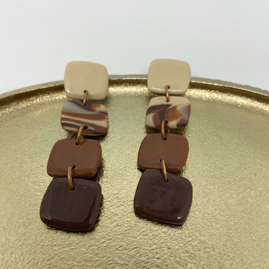 oorbellen "Bruin-Beige-Ecru 5"