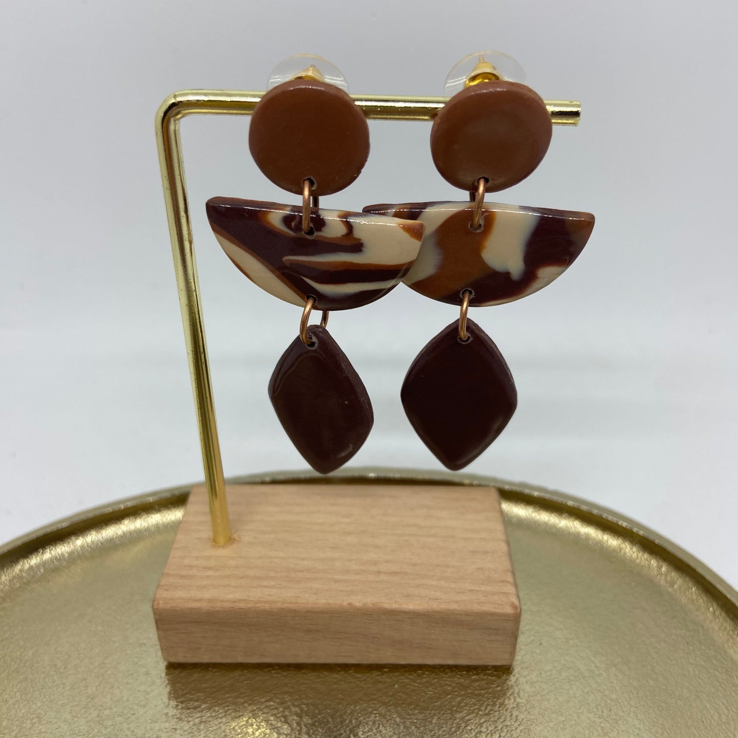 oorbellen "Bruin-Beige-Ecru 6"