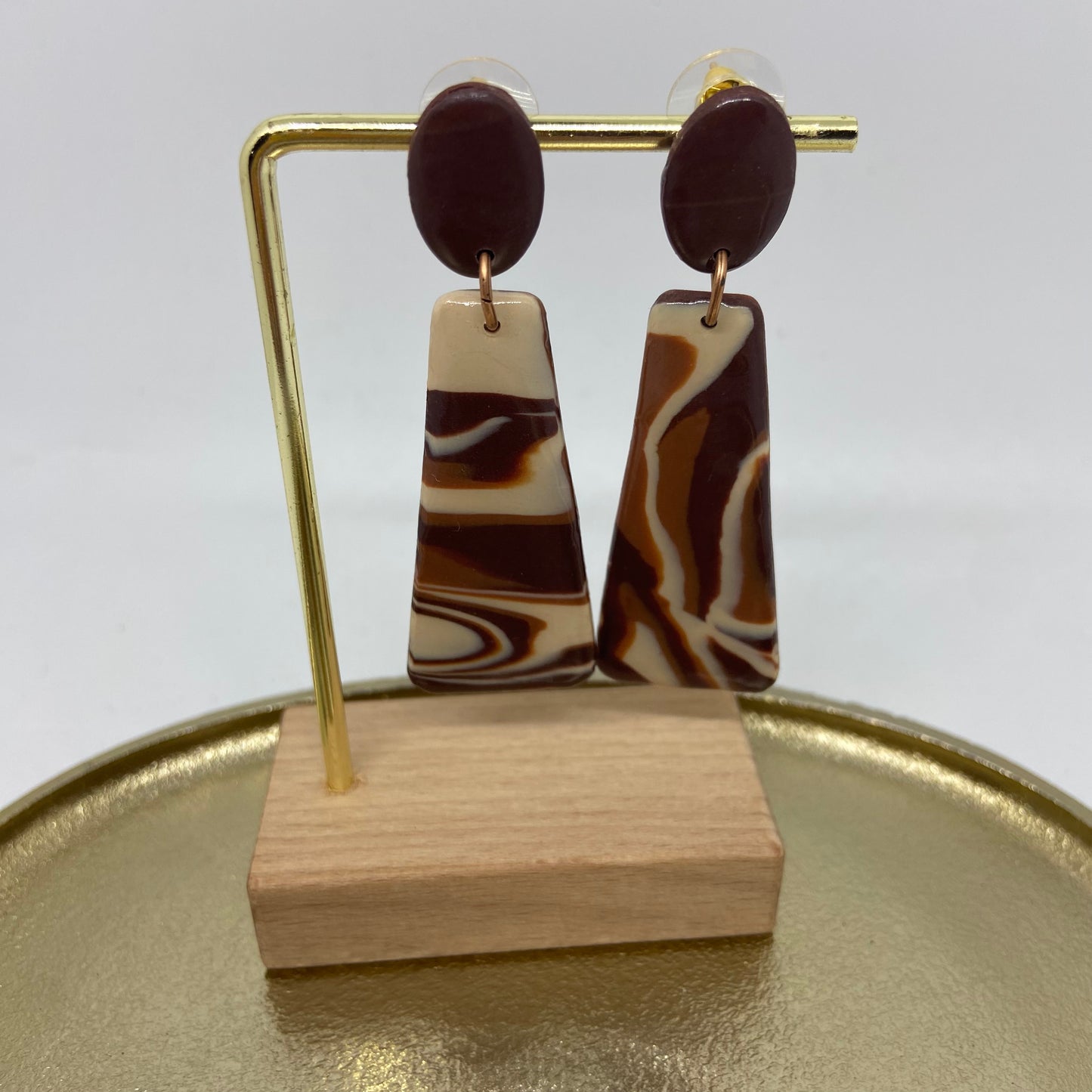 oorbellen "Bruin-Beige-Ecru 7"