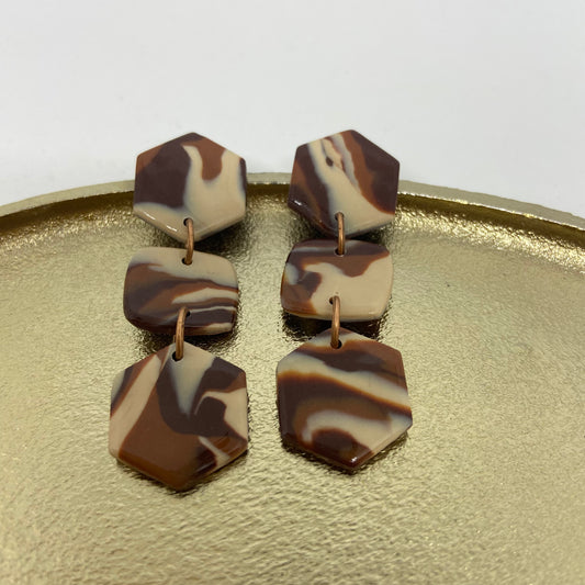 oorbellen "Bruin-Beige-Ecru 8"