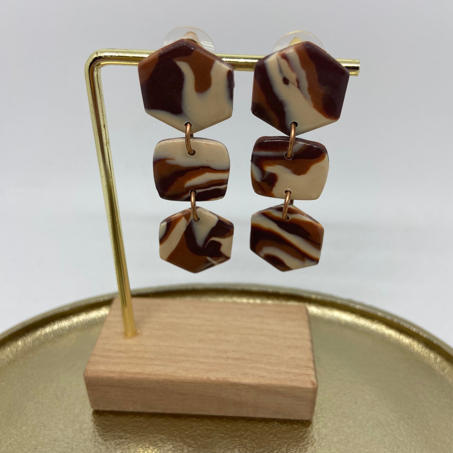 oorbellen "Bruin-Beige-Ecru 8"
