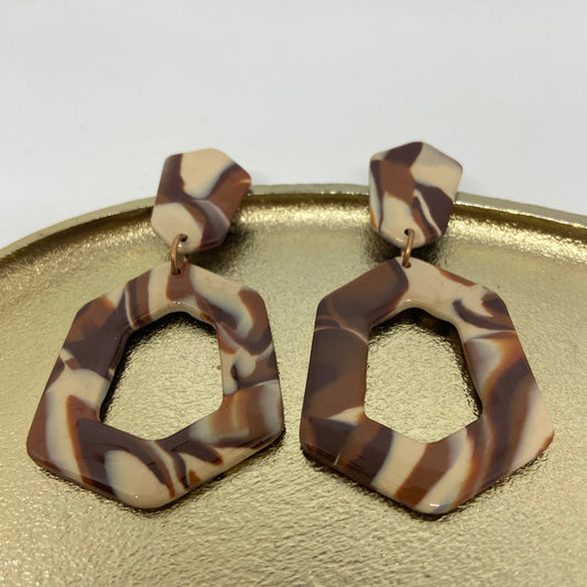 oorbellen "Bruin-Beige-Ecru 9"