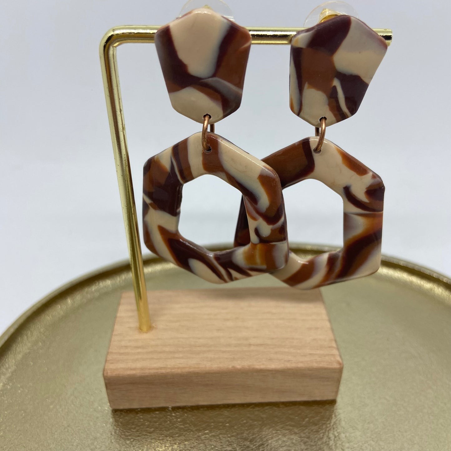oorbellen "Bruin-Beige-Ecru 9"