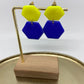 oorbellen "Blauw-Fluo geel 1"
