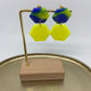 oorbellen "Blauw-Fluo geel 2"
