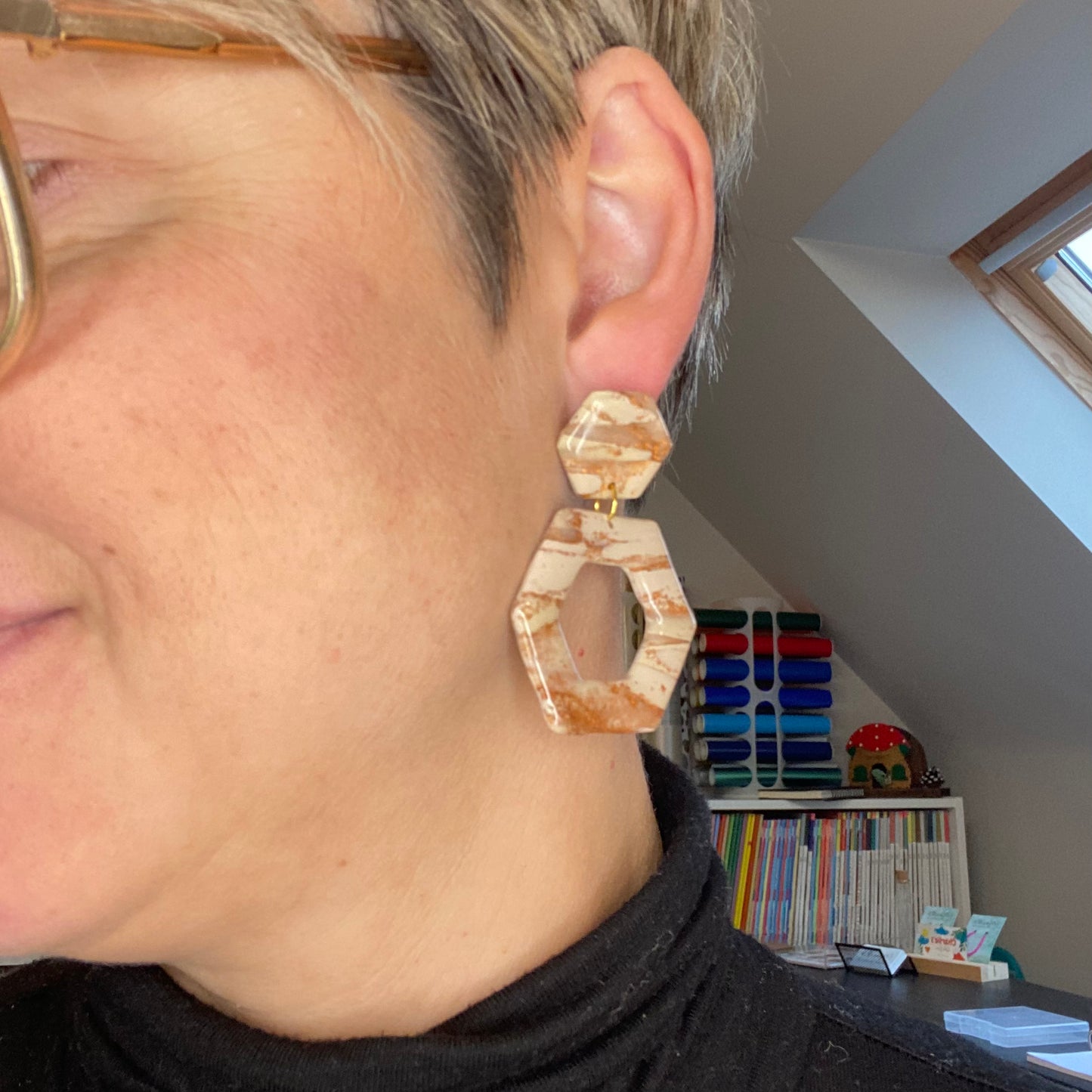 Oorbellen "Beige 6"