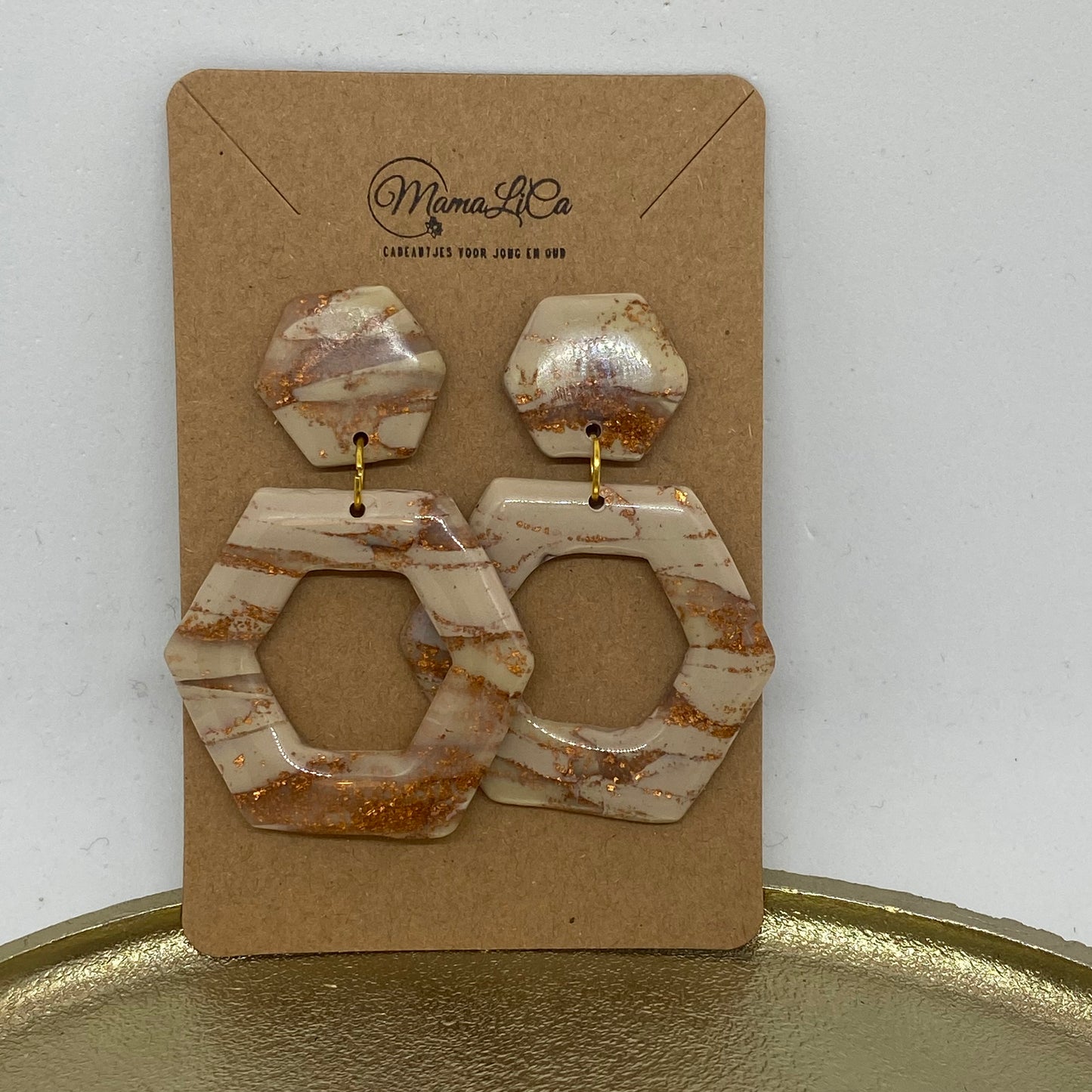 Oorbellen "Beige 6"