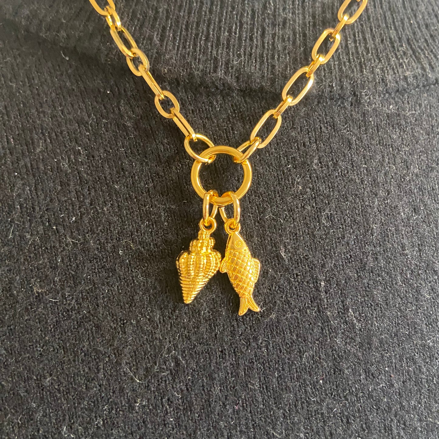 Ketting schelp en vis