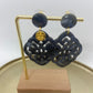 Oorbellen "Resin Barok Ruit Jeans Blue"