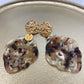 Oorbellen " Resin Barok Ruit Mixed Beige Brown"