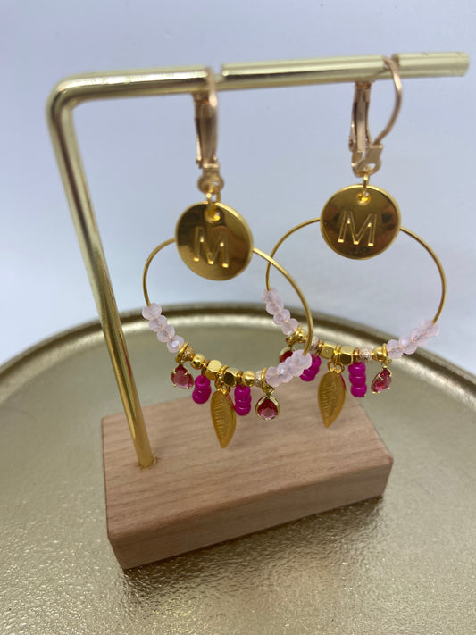 oorbellen "Creool licht roze"