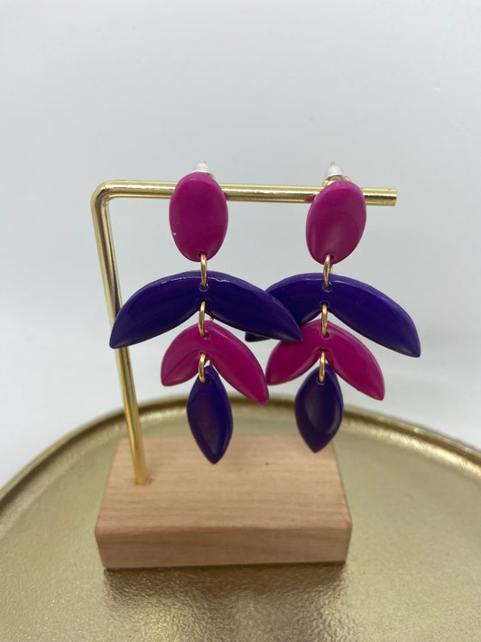 Oorbellen "Paars en Roze"