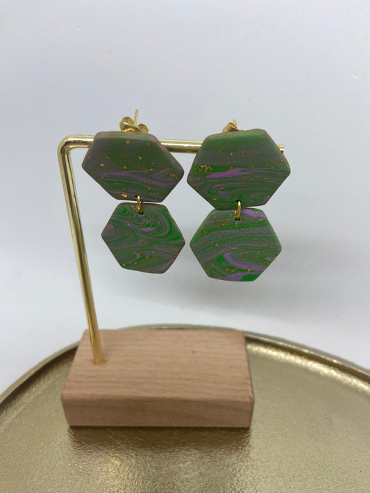 Oorbellen 'Groen en Paars